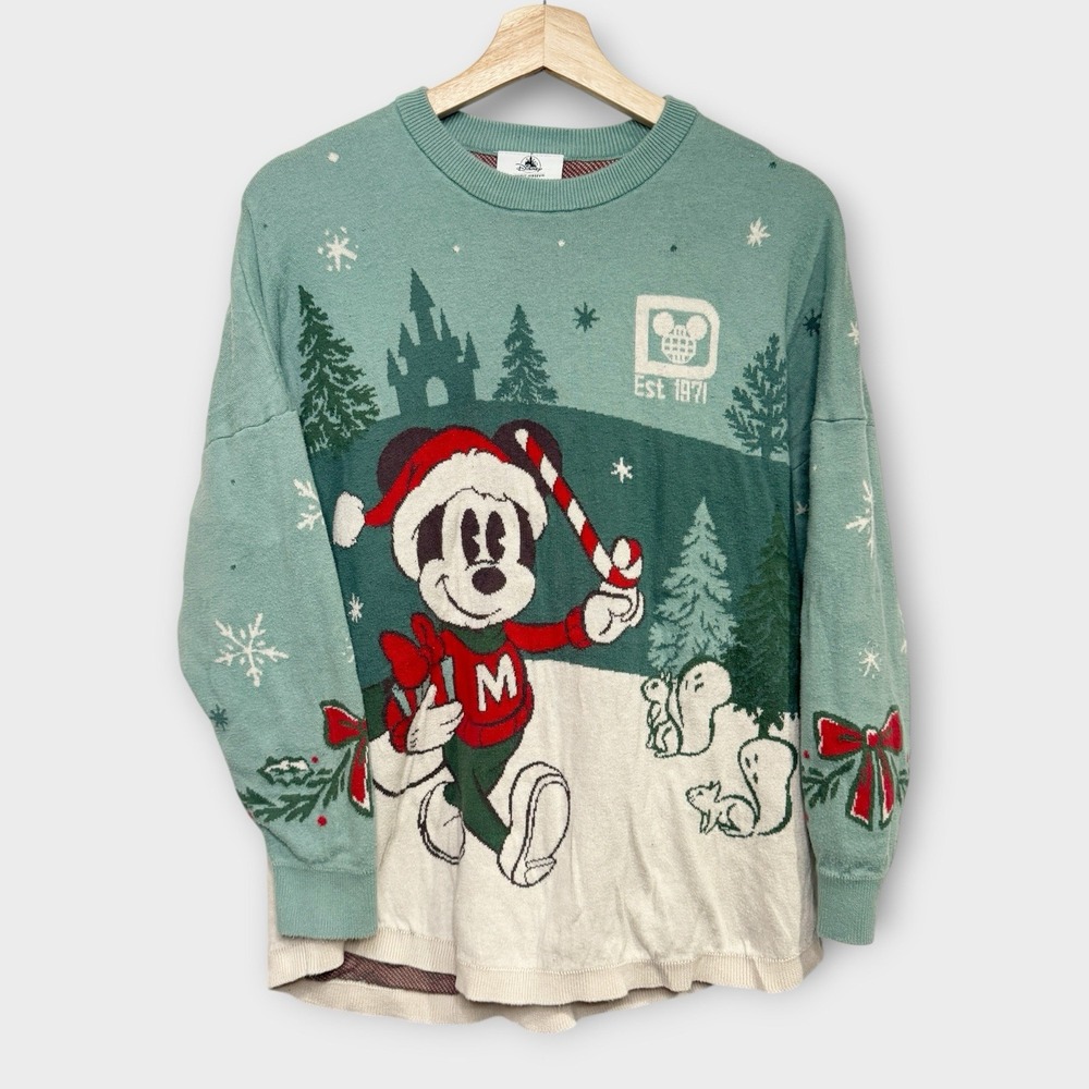 Disney Mickey Christmas Knit Pullover Sweater Spirit Jersey XS Walt Disney World